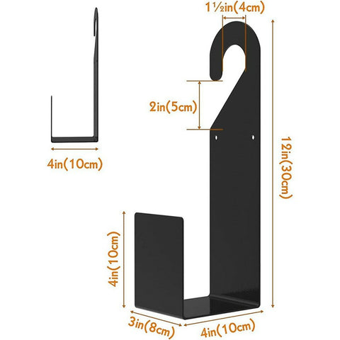 Metal Garden Hose Holder for Car Wash L-Shaped Hook Wall Mount Hanger Expandable Pipe Accessory