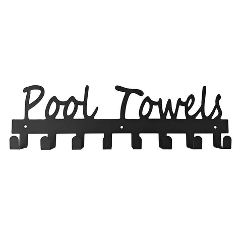 Towel Rack with 8 Hooks Wall Mounted Hanger for Bathroom Pool Shower Clothes Towels Keys Storage