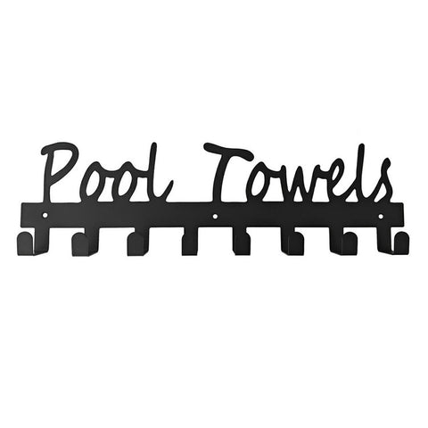 Wall Mounted Towel Rack 8 Hooks Hanger for Bathroom Pool Shower Clothes Key Holder Storage Organizer