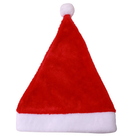 2Pcs / Set Soft Plush Christmas Hat for Adult, Santa Claus Cap Decoration Gift Christmas Party New Year Supply