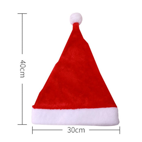 2Pcs / Set Soft Plush Christmas Hat for Adult, Santa Claus Cap Decoration Gift Christmas Party New Year Supply