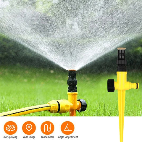 360-Degree Rotation Auto Irrigation System Garden Lawn Sprinkler Angle Adjustable Spraying Tool for Ground Plants, Grassland