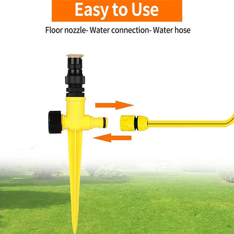 360-Degree Rotation Auto Irrigation System Garden Lawn Sprinkler Angle Adjustable Spraying Tool for Ground Plants, Grassland