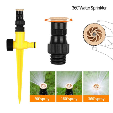 360-Degree Rotation Auto Irrigation System Garden Lawn Sprinkler Angle Adjustable Spraying Tool for Ground Plants, Grassland