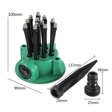 Garden Sprinkler 360-Degree Automatic Sprinkler Multiple Head Adjustable Outdoor Yard Sprinkler System Garden Garden Irrigation Tool