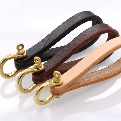 Top-layer Cowhide Leather Hand Wrist Lanyard Key Chain Wear-resistant Keychain Wristlet Strap for Car Remote, Home Key