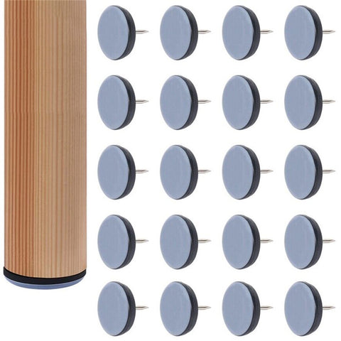 20Pcs / Set 25mm Diameter Round Nail-on Pads Heavy Duty Furniture Movers Table Chair Sliders Hardwood Floor Protectors Sofa Couch Leg Feet Nails Glides
