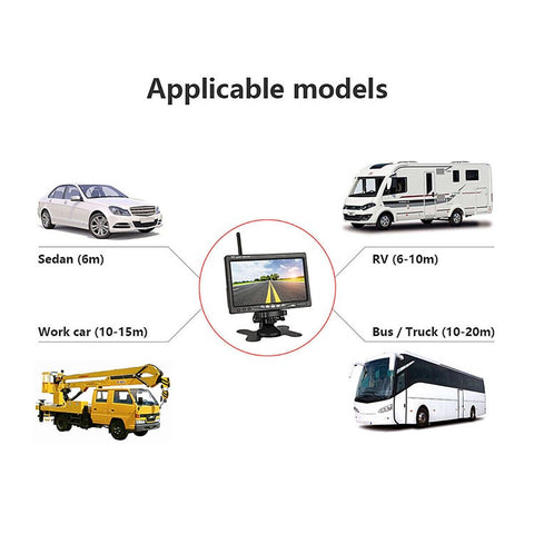 7-Inch Car Monitor Set Wireless Back-Up Camera Bus Wireless Rear View System (Digital Version)