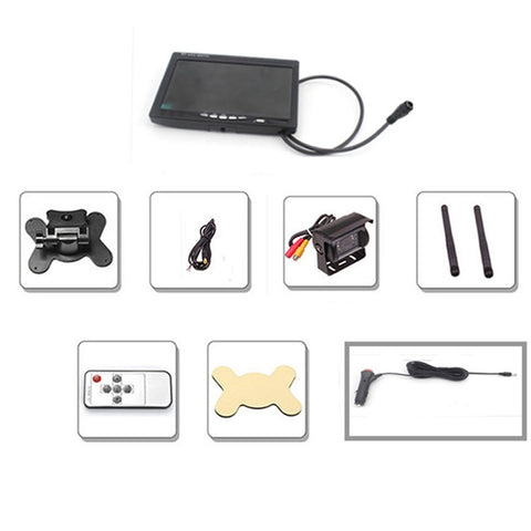 7-Inch Car Monitor Set Wireless Back-Up Camera Bus Wireless Rear View System (Digital Version)
