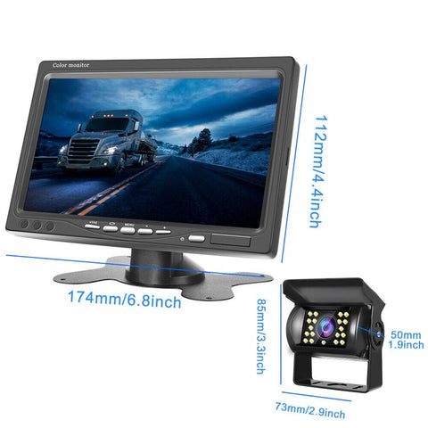 7-Inch Car Monitor Set Wireless Back-Up Camera Bus Wireless Rear View System (Digital Version)