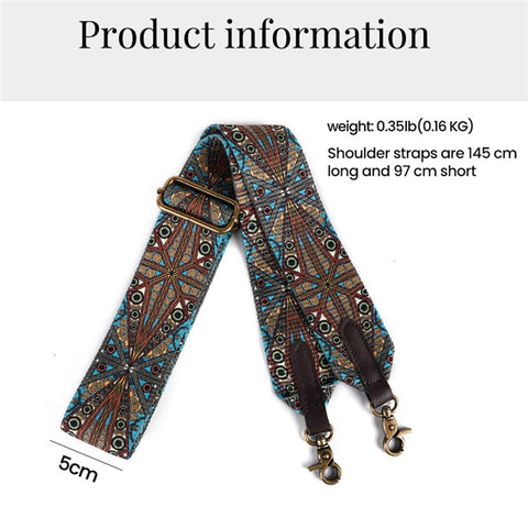 3001 Wide Purse Strap Bohemian Replacement Crossbody Shoulder Strap Adjustable Handbag Belt