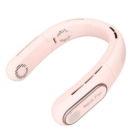 A339 Portable Neck-Mount Cooling Fan LED Digital Display Bladeless Fan Wearable Personal Air Cooler