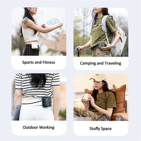 F013 Portable Mini USB Rechargeable Cooling Fan Summer Handheld Belt Hanging Clip Fan (CE Certified)