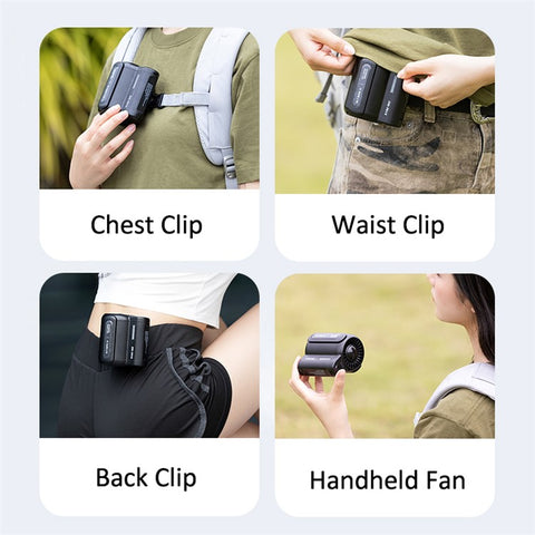 F013 Portable Mini USB Rechargeable Cooling Fan Summer Handheld Belt Hanging Clip Fan (CE Certified)