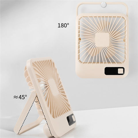 Q3 Digital Display Desk Fan USB Rechargeable 5 Speeds Ultra Thin Mute Cooling Fan (CE Certified)