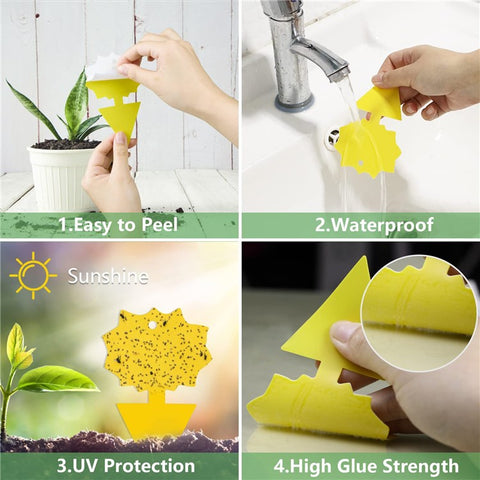 20Pcs Sticky Insect Trap Plant Pest Control Catcher Gardening Supplies Double-sided Yellow PP Sticky Board