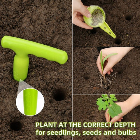 14-in-1 Seed Planter Tool Set Garden Seeder Sower with 5 Dial Settings Plant Dibber Label Tags