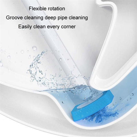 Magnetic Wall Mounted Toilet Brush Set Disposable WC Brush Head Long Handle Toilet Cleaner