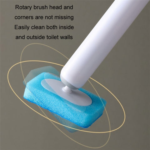 Magnetic Wall Mounted Toilet Brush Set Disposable WC Brush Head Long Handle Toilet Cleaner