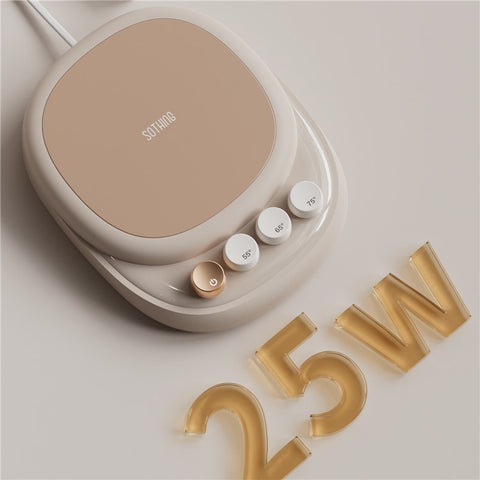 SOTHING Intelligent Thermostatic Coaster 3 Temperature Adjustments Milk Tea Coffee Heating Coaster, EU Plug