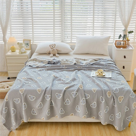 150x200cm Class A Cotton Gauze Air Conditioning Blanket Breathable Summer Towel Quilt