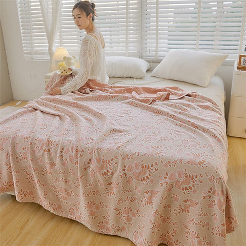 150x200cm Class A Cotton Gauze Air Conditioning Blanket Breathable Summer Towel Quilt