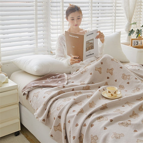 150x200cm Class A Cotton Gauze Air Conditioning Blanket Breathable Summer Towel Quilt