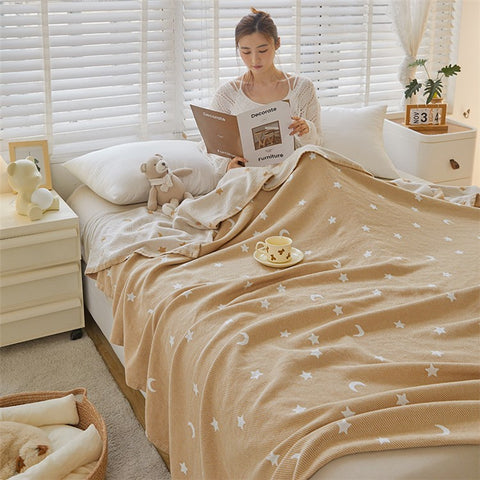 150x200cm Class A Cotton Gauze Air Conditioning Blanket Breathable Summer Towel Quilt