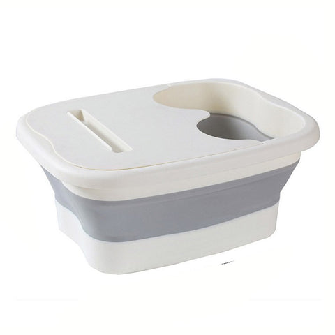 Thickened Silicone Foot Bath Basin Home Foldable Foot Soaking Bucket with Lid