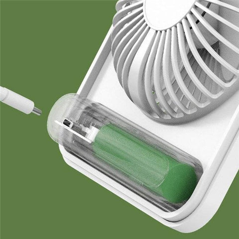 Ultra Thin Desktop Fan Digital Display 5 Speeds Adjustable Cooling Fan with Foldable Stand