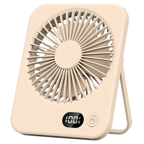 Ultra Thin Desktop Fan Digital Display 5 Speeds Adjustable Cooling Fan with Foldable Stand