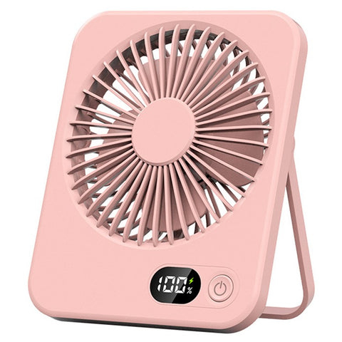Ultra Thin Desktop Fan Digital Display 5 Speeds Adjustable Cooling Fan with Foldable Stand