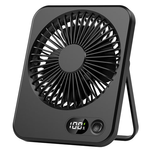 Ultra Thin Desktop Fan Digital Display 5 Speeds Adjustable Cooling Fan with Foldable Stand