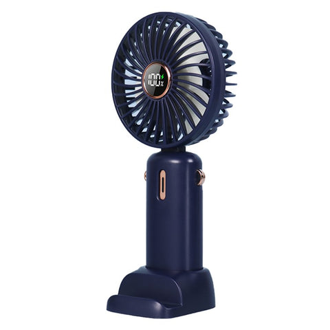 Mini Handheld Fan Foldable Digital Display Rechargeable Electric Fan with Base