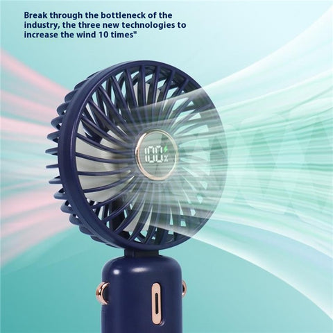 Mini Handheld Fan Foldable Digital Display Rechargeable Electric Fan with Base