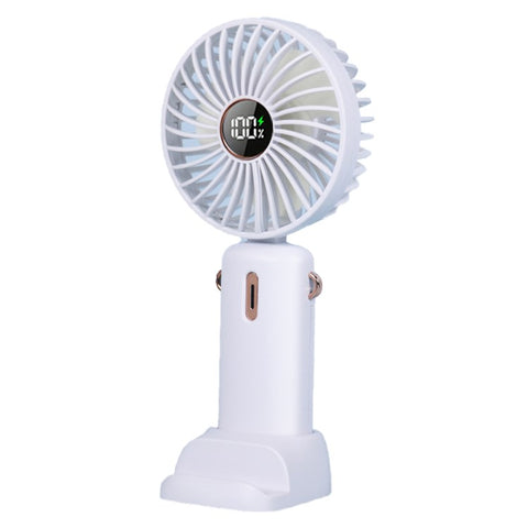 Mini Handheld Fan Foldable Digital Display Rechargeable Electric Fan with Base