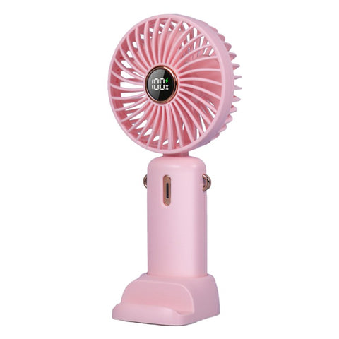 Mini Handheld Fan Foldable Digital Display Rechargeable Electric Fan with Base
