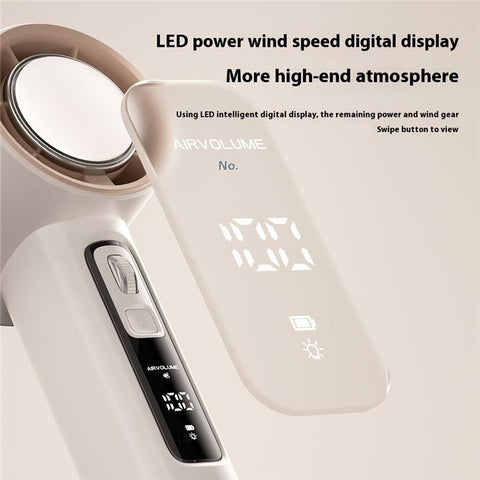 N98 LED Display 100 Speed Mini Handheld Fan Portable Rechargeable Cooler with Flashlight