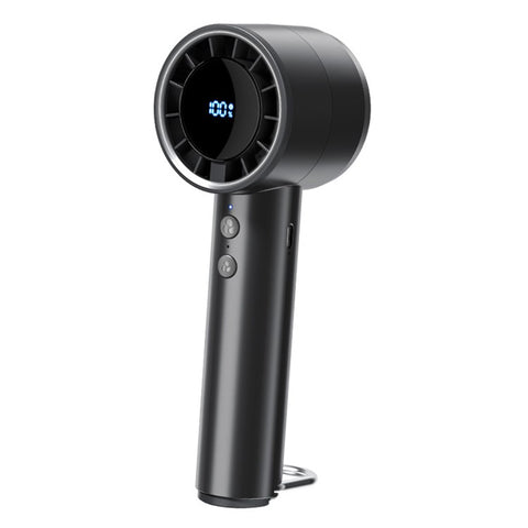 USB Rechargeable Handheld Fan with Ice Cooling  /  Digital Display  /  Turbo Speed  /  5 Adjustable Speeds