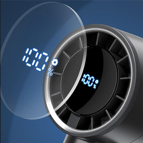 USB Rechargeable Handheld Fan with Ice Cooling  /  Digital Display  /  Turbo Speed  /  5 Adjustable Speeds