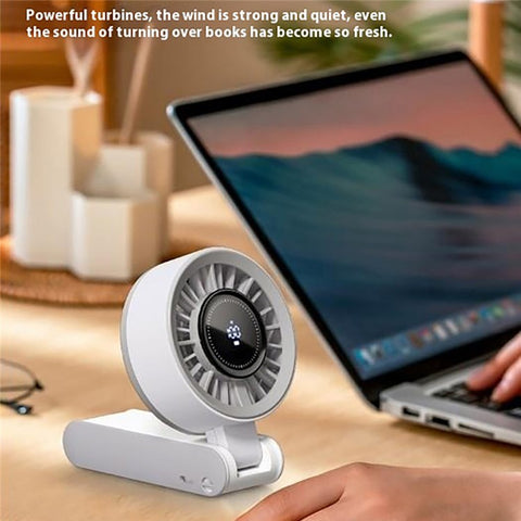 Handheld Digital Display Outdoor Fan 100 Speed Settings Foldable Desk  /  Neck Fan Portable Quiet Cooling Fan