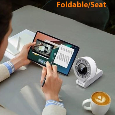 Handheld Digital Display Outdoor Fan 100 Speed Settings Foldable Desk  /  Neck Fan Portable Quiet Cooling Fan