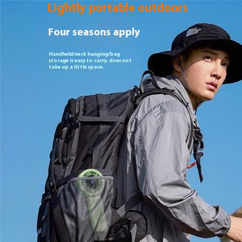 Handheld Digital Display Outdoor Fan 100 Speed Settings Foldable Desk  /  Neck Fan Portable Quiet Cooling Fan