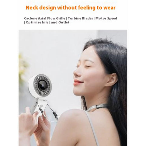 Handheld Digital Display Outdoor Fan 100 Speed Settings Foldable Desk  /  Neck Fan Portable Quiet Cooling Fan