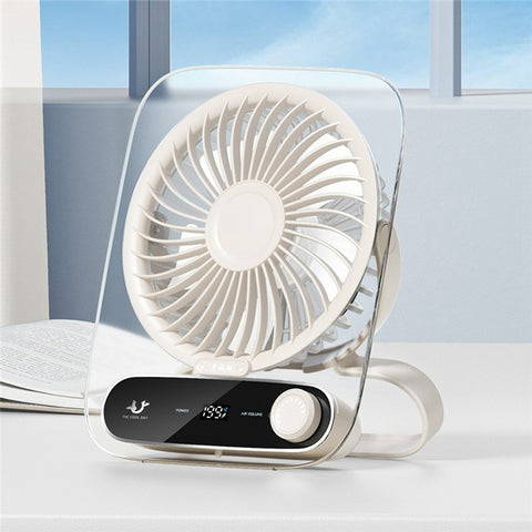 Portable Desk Fan Ultra Thin Rechargeable 3000mAh Handheld Wall Mountable Fan 199 Speed Settings