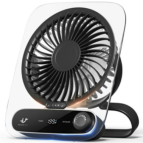 Portable Desk Fan Ultra Thin Rechargeable 3000mAh Handheld Wall Mountable Fan 199 Speed Settings