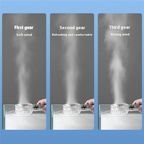 Desktop Mini Fan Portable Handheld Cooler with 3 Speed Settings  /  Colorful Atmosphere Light