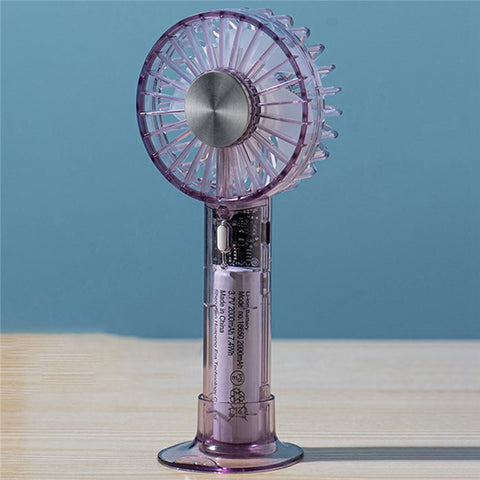Desktop Mini Fan Portable Handheld Cooler with 3 Speed Settings  /  Colorful Atmosphere Light
