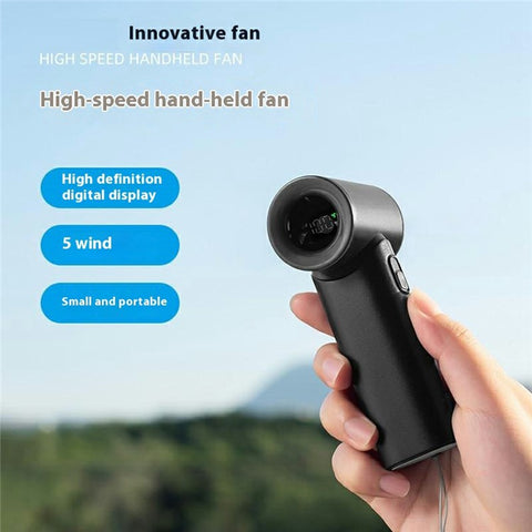 Handheld USB Rechargeable Turbo Fan 5 Speed Adjustable Portable Bladeless Cooling Fan