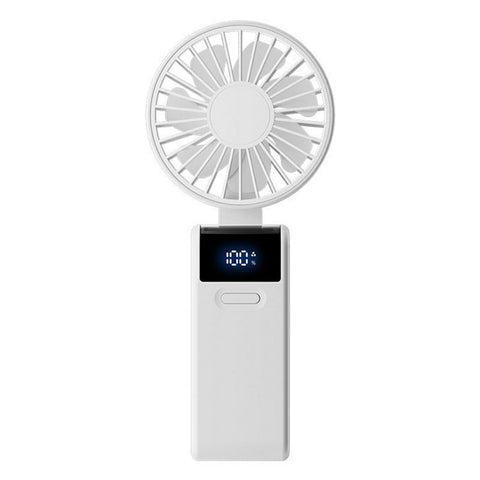 Handheld Ultra Thin Fan Rechargeable Desktop Folding Fan Digital Display Neck Hanging Mini Fan